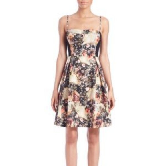Black Halo Maiden Pleated Mini Dress in Nostalgic - Picture 1 of 7